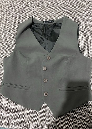 Zara Düğmeli Gri Kadın Yelek