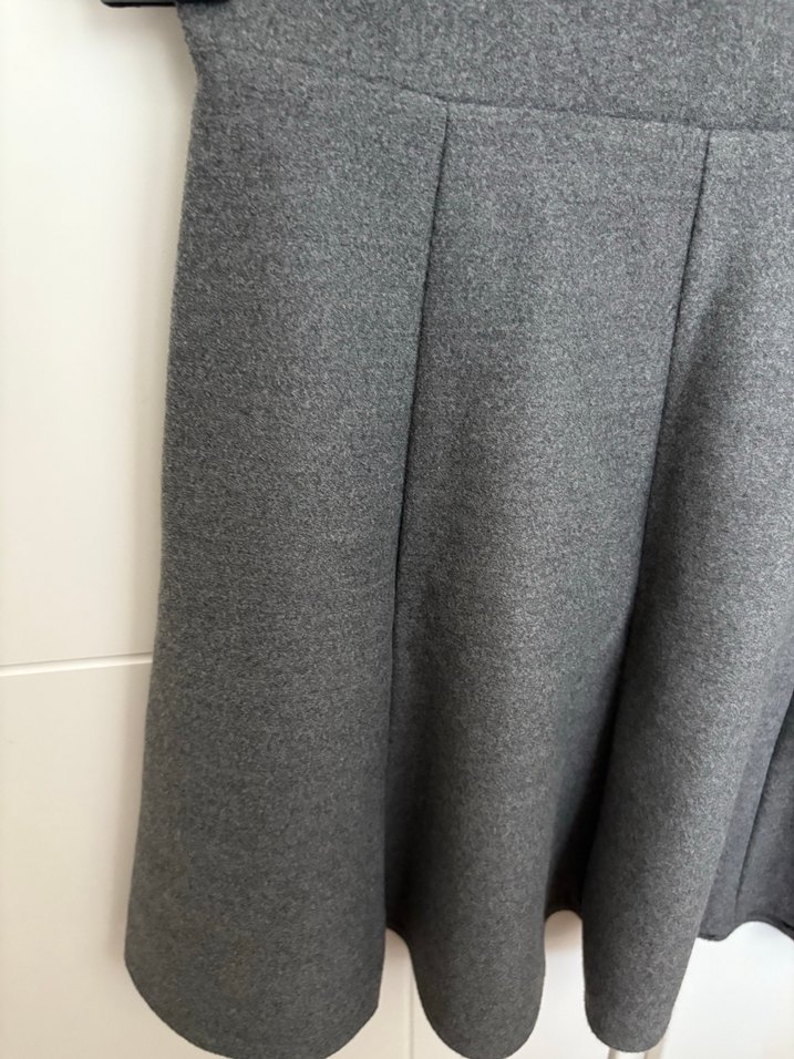 Gri Pilili Mini Etek - Görsel 2