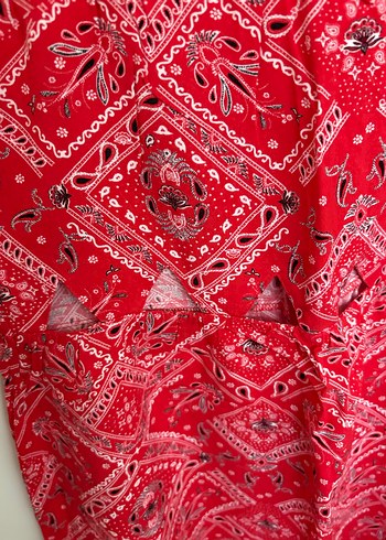 Kırmızı  Bohem elbise - Görsel 2