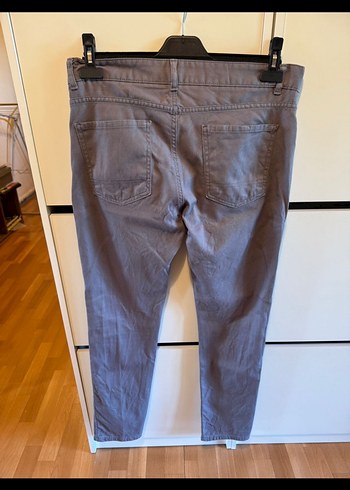 31 Beden Gri Erkek Denim Pantolon, Kemerli, Modern Slim Fit