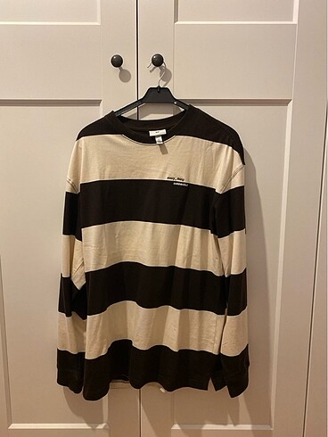 H&M Kahverengi beyaz cizgili