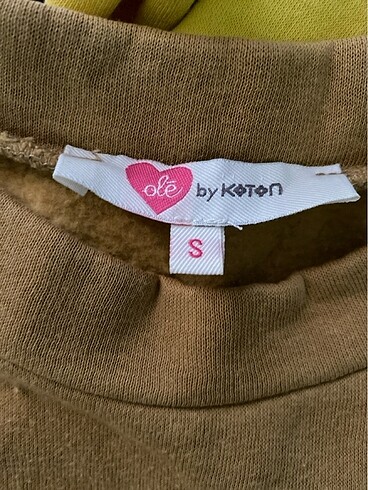 s Beden camel Renk Koton crop Sweat S beden