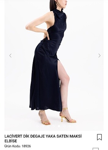 BSL FASHION lacivert saten elbise