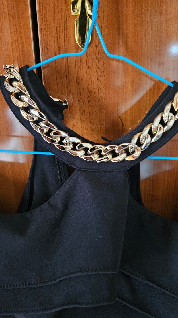 Zincir Detaylı Siyah abiye - Görsel 4