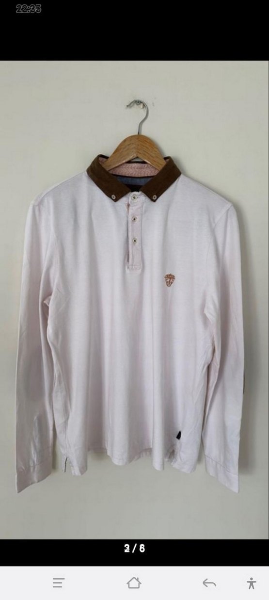 Düğmeli Beyaz Uzun Kollu Polo Tişört - Görsel 5