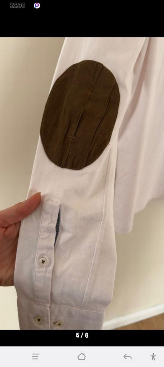 Düğmeli Beyaz Uzun Kollu Polo Tişört - Görsel 4