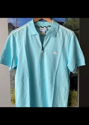 Turkuaz Fermuarlı Erkek Polo Tişört - Görsel 2