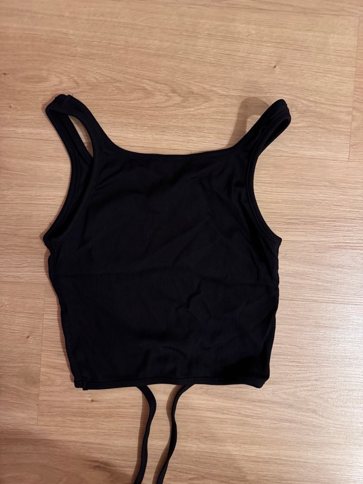 Siyah Halter Yaka Crop Top - Görsel 2