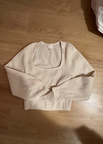 H&M Bej Uzun Kollu Örgü Kadın Triko - Görsel 2