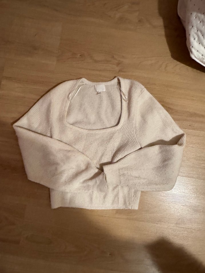 H&M Bej Uzun Kollu Örgü Kadın Triko - Görsel 2