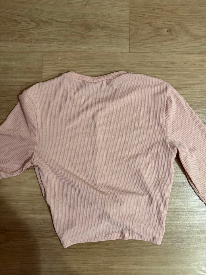 H&M Pembe Uzun Kollu  Kadın Tişört - Görsel 3