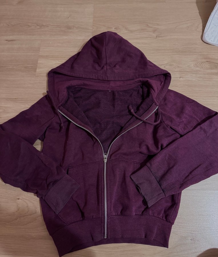 H&M Kadın Bordo-Mor Fermuarlı Sweatshirt - Görsel 3