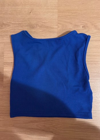 Kadın Mavi V Yakalı Atlet - Görsel 2