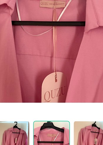 Quzu Pembe Uzun Kollu Gomlek