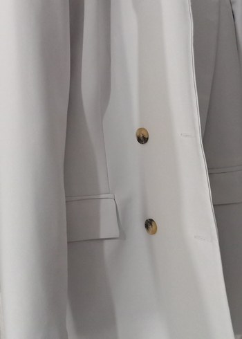 34 Beden Gri Düğmeli Kadın Blazer Ceket