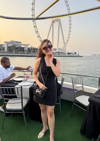 Keten siyah mango elbise - Görsel 3