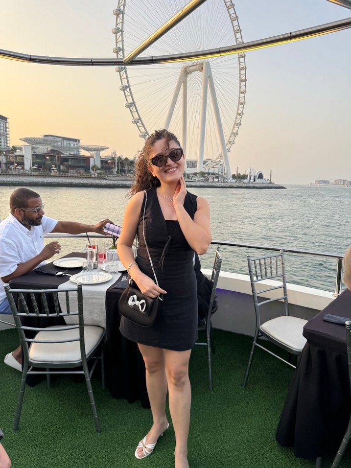 Keten siyah mango elbise - Görsel 3