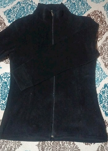 l Beden kadın Siyah Fermuarlı Yumuşak Polar