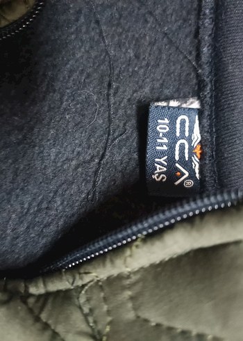 10 Yaş Beden yeşil Renk Erkek Çocuk Haki Fermuarlı Street Wear Mont
