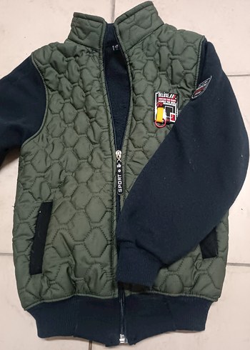 Golden Goose Deluxe Erkek Çocuk Haki Fermuarlı Street Wear Mont