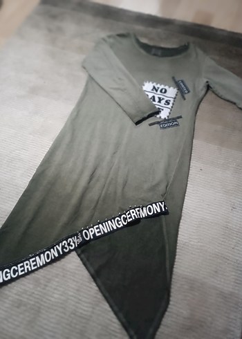 l Beden Gri Uzun Kollu Streetwear Tunik