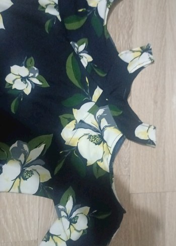 Yeşil Çiçek Desenli midi Kadın Elbise - Görsel 5