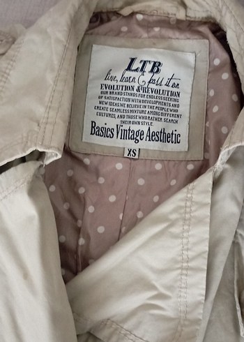 LTB Bej Uzun Düğmeli Kadın Trençkot