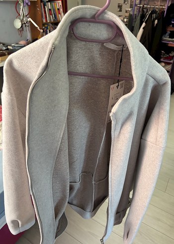 Zara Bej Kadın Kemerli Midi Ceket