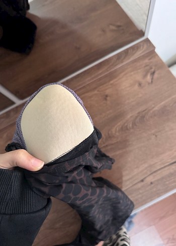 xs Beden kahverengi Renk Kahverengi Desenli şort mayo