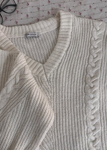 LC Waikiki V Yaka Beyaz Örgü Kadın Kazak pinterest model