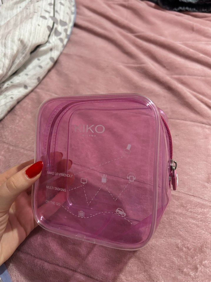 ORJİNAL KIKO Pembe Şeffaf Makyaj Çantası - Görsel 3