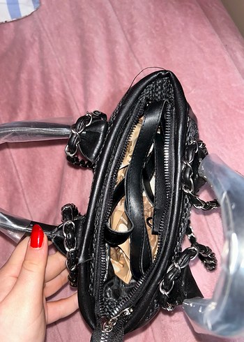 Zincir Detaylı Siyah Deri Chanel Çanta - Görsel 2