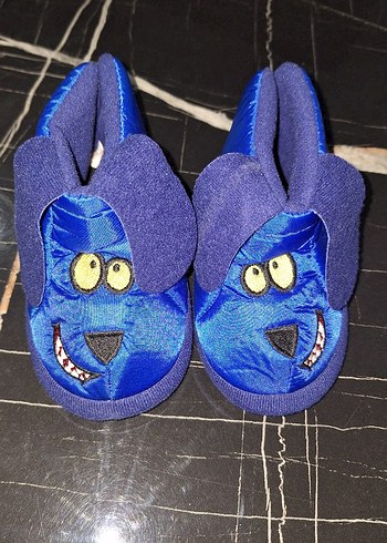 Erkek Çocuk Renkli Nakışlı Mavi Sıcak Ev Terliği - Görsel 3