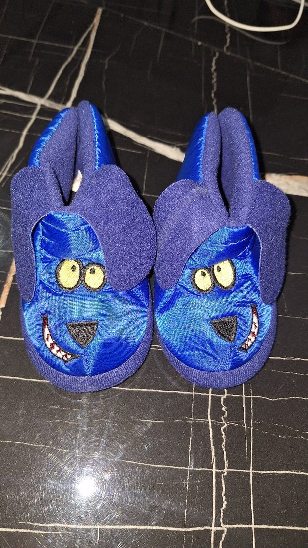 Erkek Çocuk Renkli Nakışlı Mavi Sıcak Ev Terliği - Görsel 3