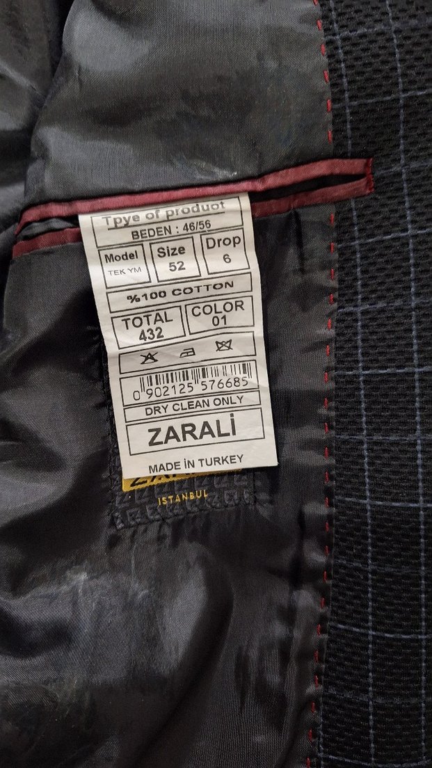 Düğmeli Klasik Kesim Gri Ekose Erkek Ceket - Görsel 3