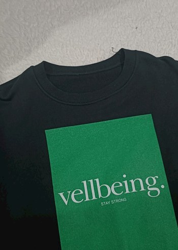m Beden siyah Renk Kadın Siyah Yeşil Baskılı Sweatshirt