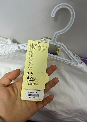 Kadın Beyaz Uzun Kollu Nakışlı Sabahlık hamile - Görsel 8