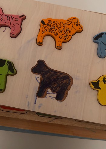 Çocuklar için Hayvan Figürlü Ahşap Puzzle - Görsel 2