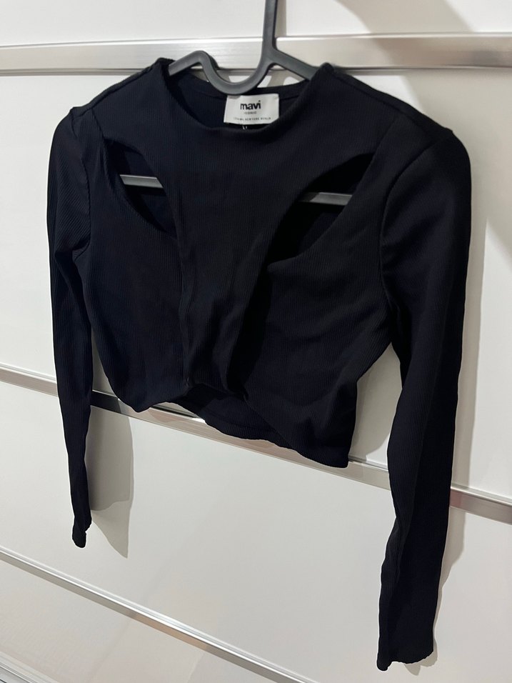 Siyah Uzun Kollu şık Bluz - Görsel 2