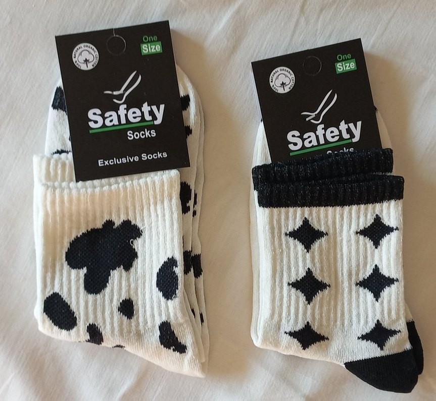 Nakışlı Kolej Çorapları, Beyaz ve Siyah, Tek Beden - Görsel 2