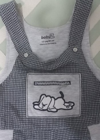 Erkek Çocuk Gri Askılı Tulum - Görsel 2