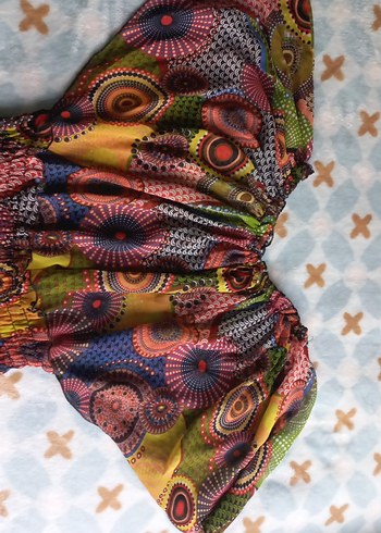 Renkli Bohem Mini Bluz - Görsel 2