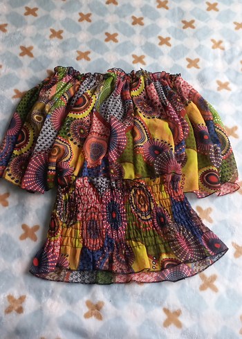 Renkli Bohem Mini Bluz - Görsel 4