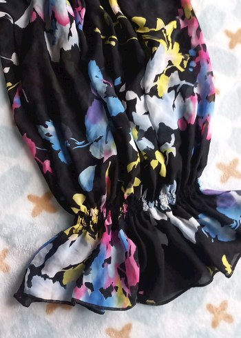 Renkli Desenli kadın Bluz - Görsel 3