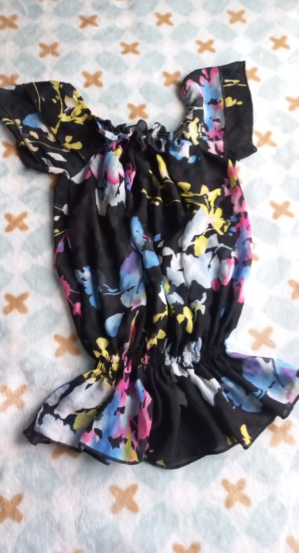 Renkli Desenli kadın Bluz - Görsel 4