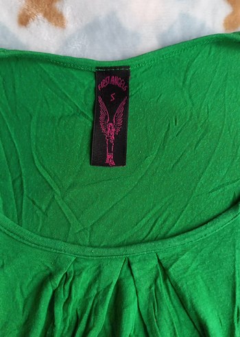 Yeşil Kısa Kollu Mini günlük elbise - Görsel 5