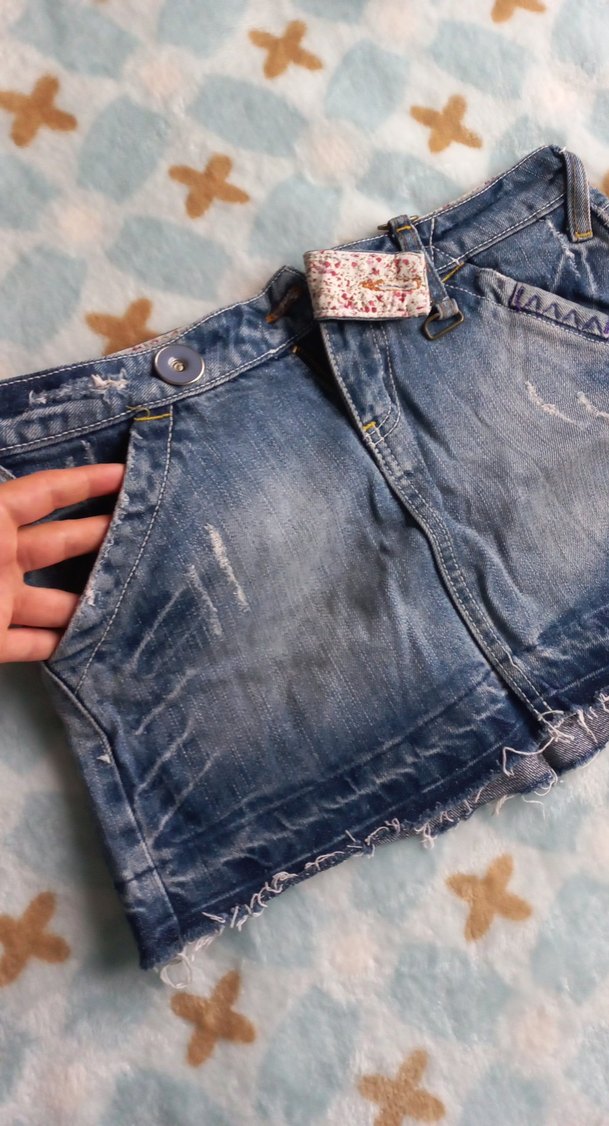 Kadın Mavi Kot Mini Etek - Görsel 5