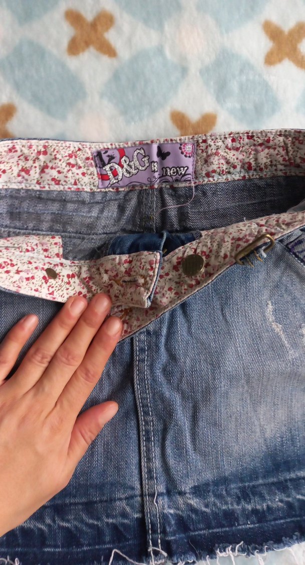 Kadın Mavi Kot Mini Etek - Görsel 2