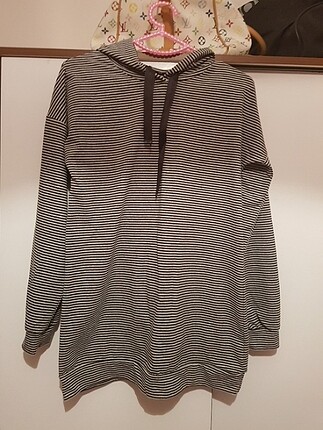 Hri çizgili penye sweatshirt