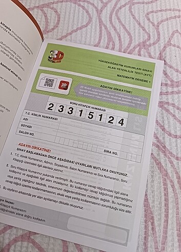  Ayt matematik simülasyon denemeleri 10 adet 3d yayınları 